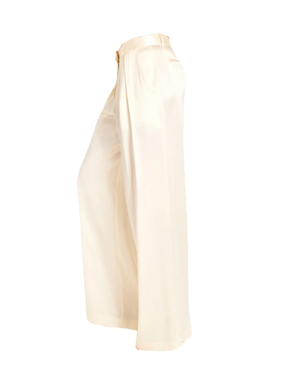 LoveShackFancy Cream Wide-Leg High-Waist Trousers